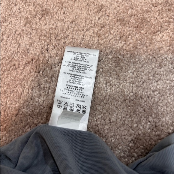 Elegant Grey Ruched Mini Dress with Beaded V-Neck - Picture 5 of 7